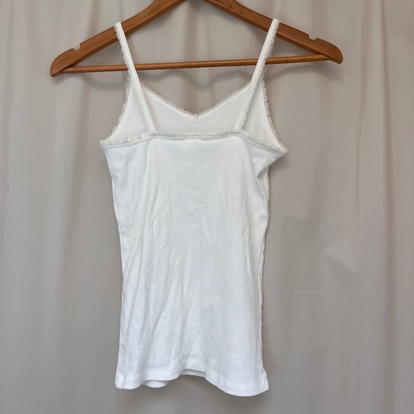 h&m girl ribbed camisoles lace v-neck bundle of 2 gray white 12-14y - Picture 4 of 8